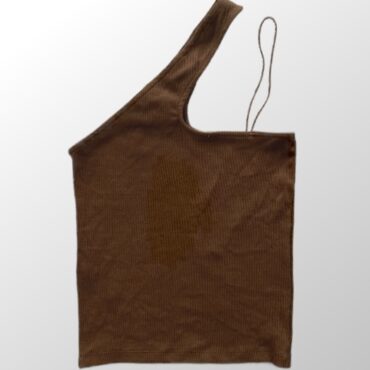 גופיית ריב חומה כתף א- סימטרית  חדשה M Zara