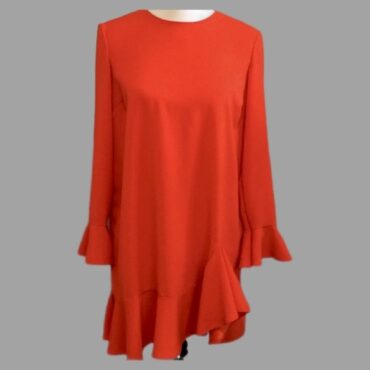 ASOS מידה XS שמלה כתומה נשפכת בצבע כתום!