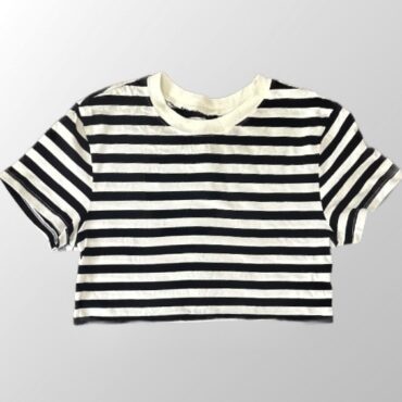 טישרט קרופ פסים שחור לבן!  XXS H&M