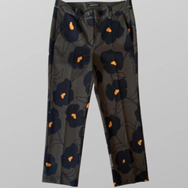 מכנסיים מחויטים Luisa Cerano פרחוניים גזרה ישרה קרופ! מידה 36