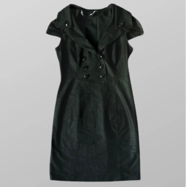 שמלת מידי מחויטת בשילוב לייקרה וכפתורים! מידה 40 Ice Cube