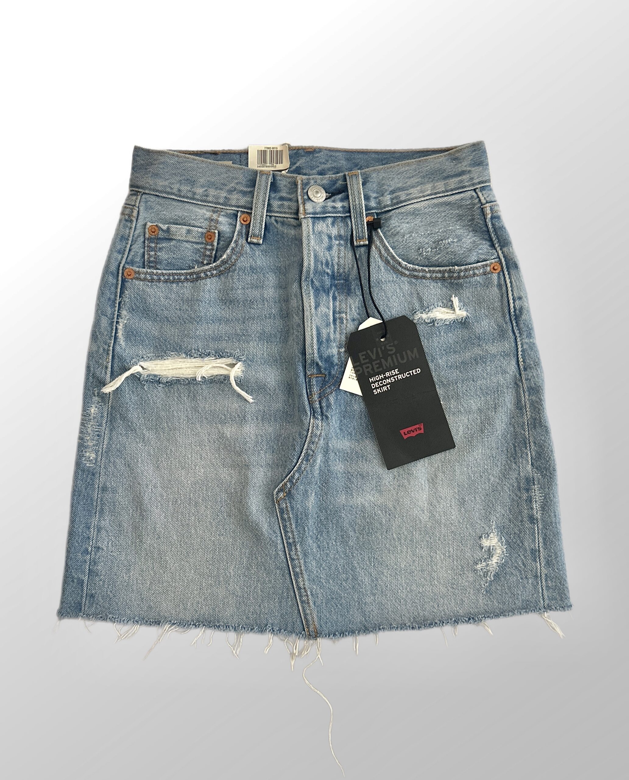 עם טיקט! חצאית Levi’s מיני ג׳ינס חדשה מידה 24 – תמונה 3