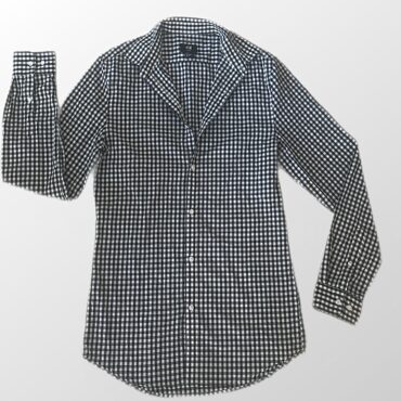 חולצה מכופתרת אוברסייז H&M בהדפס משבצות שחור לבן מידה S