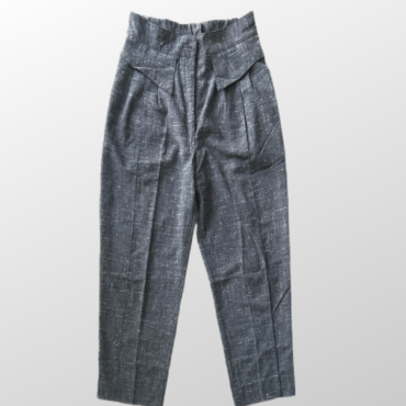 מכנסי מעצבים מחויטים בגזרה גבוהה! צבע אפור מידה  S! היקף מותן - 73 ס״מ