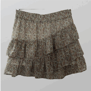 חצאית שיפון פרחונית עם מלמלה עדינה Xl RENUAR