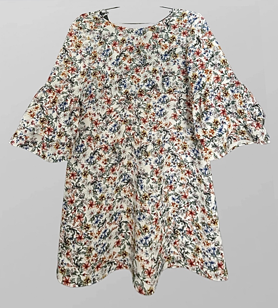 שמלה פרחונית עם שרוולי מלמלה מידה M Zara