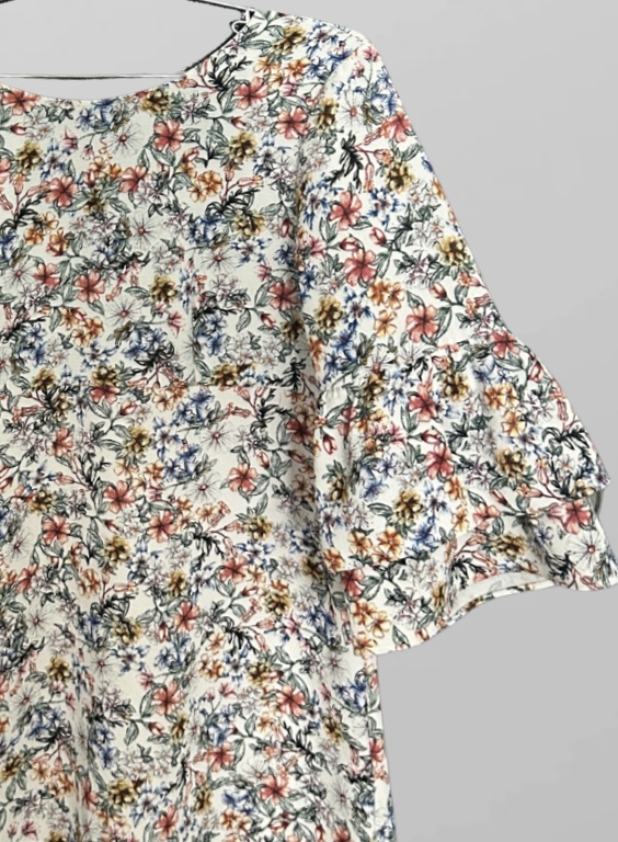שמלה פרחונית עם שרוולי מלמלה מידה M Zara – תמונה 3