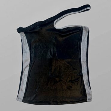 עם טיקט! גופיית לייקרה מבריקה כתפיה אסימטרית מנצנצת M Imperial