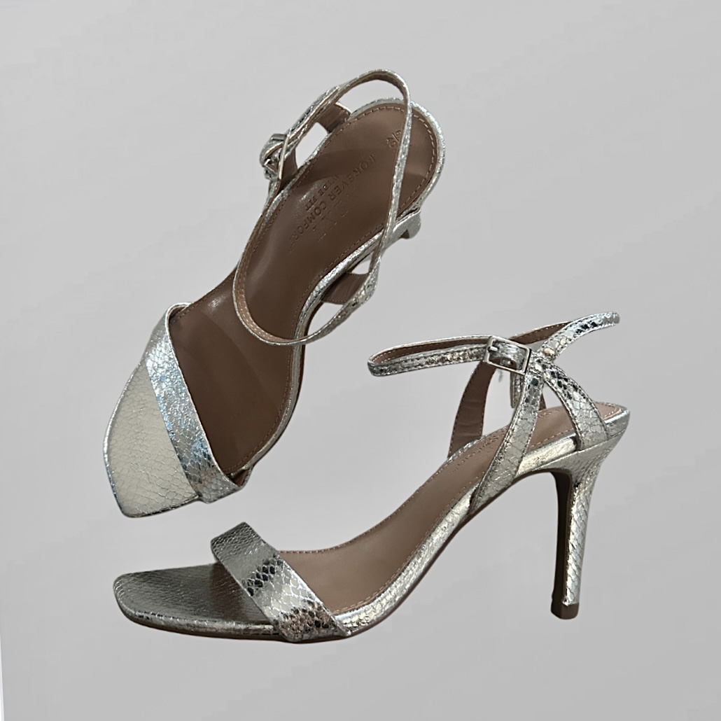 חדשות! סנדלי עקב נוחות כסופות! חדשות Next גובה עקב 10 ס״מ – תמונה 2