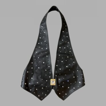 וינטג׳ 100% עור! ־St. Maarten Designer וסט משובץ אבני חן  מתכווננן מאחורה לפי מידה M-XXL