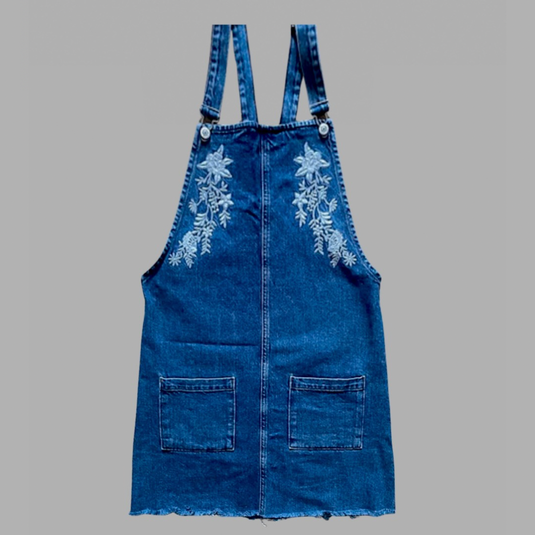 שמלת מיני Denim.co אוברול ג׳ינס רקומה מידה S