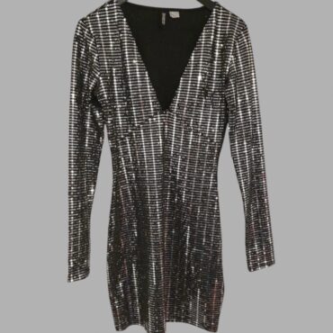 שמלת מיני ערב מבריקה ומנצנצת! לייקרה! מידה S H&M