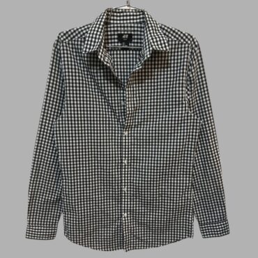 חולצה מכופתרת אוברסייז H&M בהדפס משבצות שחור לבן מידה S