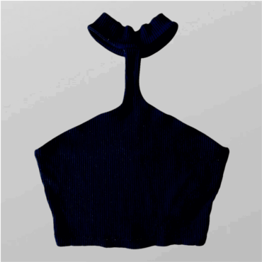עם טיקט! טופ ריב לייקרה שחור בסגנון קולר! S Zara