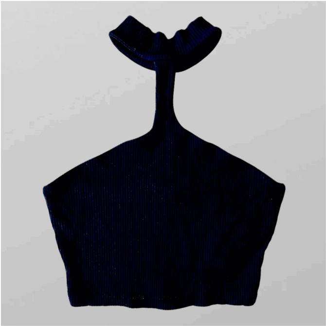עם טיקט! טופ ריב לייקרה שחור בסגנון קולר! S Zara