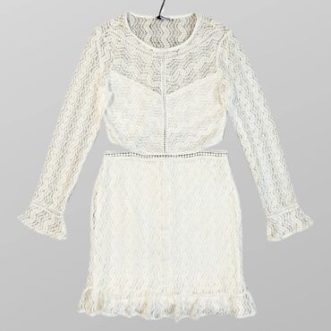 עם טיקט! שמלת תחרה וקרושה חדשה! פתחים בצדדים וגב תחתון מידה M RENUAR