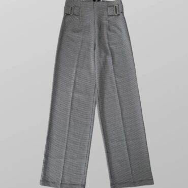 עם טיקט! מכנסיים מחויטים בגזרה גבוהה מתרחבים