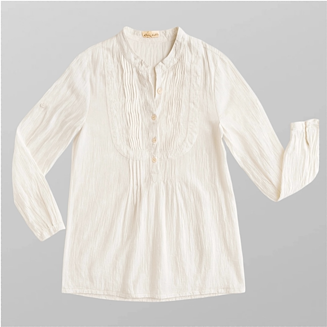 חולצת גלביה 100% כותנה חדשה! בצבע קרם! בשילוב כפתורים!  אוברסייז! מידה S