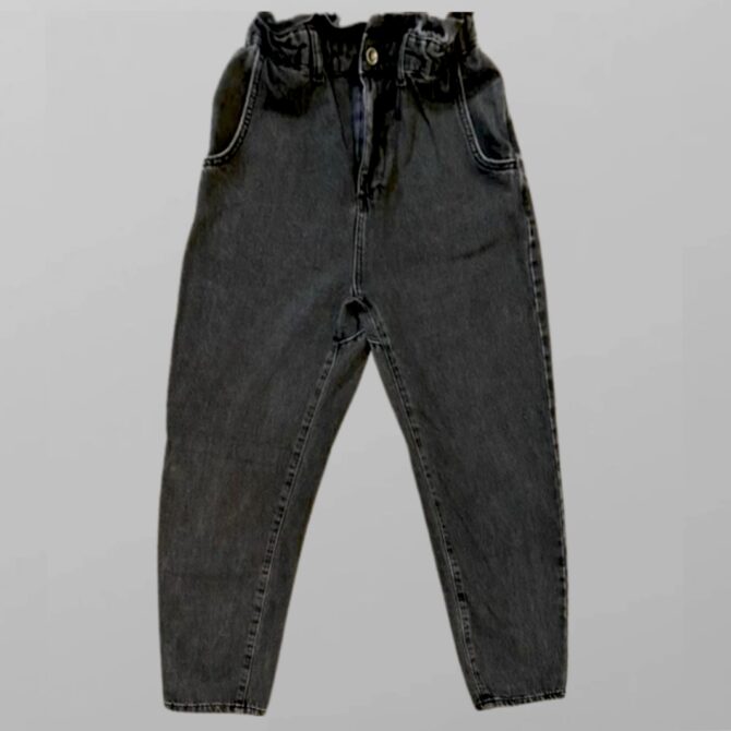 ZARA ג׳ינס שחור בגזרה גבוהה! בשילוב גומי במותן - מידה 24 Zara