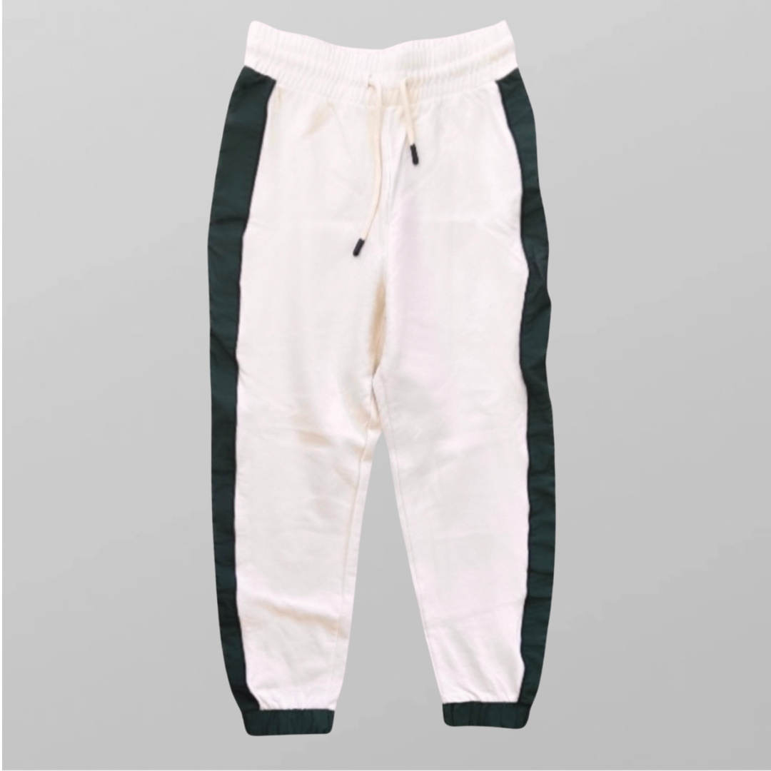 ZARA מכנסי טרנינג בשילוב ניילון בצדדים בצבע ירוק S