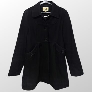 מעיל מתערובת צמר בשילוב כפתורים באורך 100 ס״מ והיקף 80 ס״מ