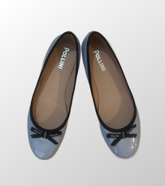 ⁦Pollini חדשות! מקוריות! עור אמיתי! בסגנון בלרינה בצבע תכלת! מראה לקה⁩ – תמונה ⁦2⁩