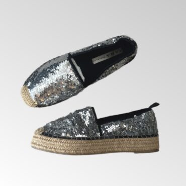נעלי פאייטים Zara מידה 40 בשילוב פלטפורמה ראטן! מצב חדש לגמרי