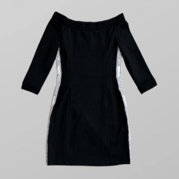 שמלת מיני Ck מבד פוטר לייקרה! פס לוגו בצדדים S