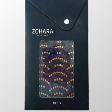 עם טיקט! גרביונים Zohara בצבע שחור בהדפס זהב