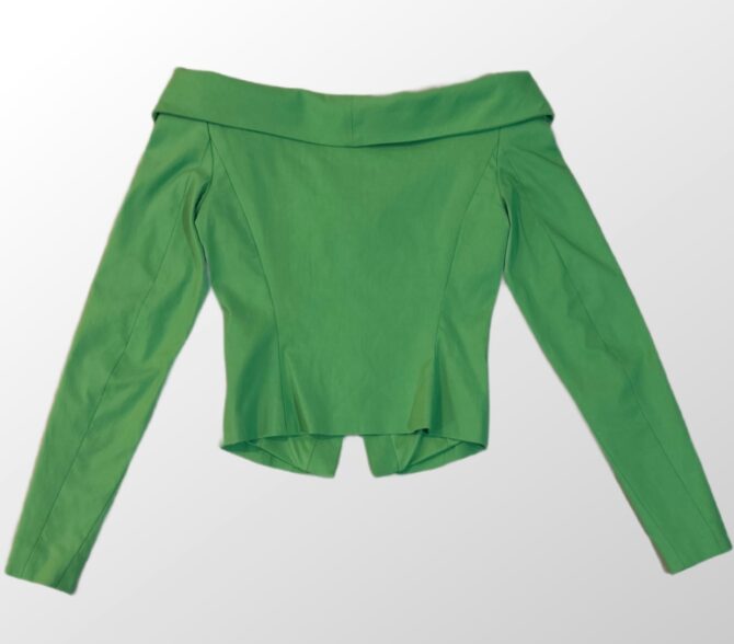 ⁦חולצה ZARA מחויטת לייקרה אוף שולדרס סגירת קרסים  XS⁩ – תמונה ⁦2⁩
