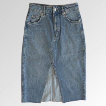 חצאית מידי ג׳ינס Topshop עם שסע קדמי היקף מותן 68 ס״מ