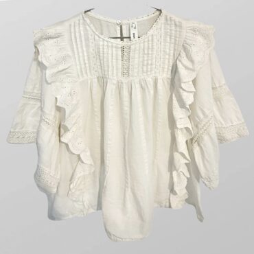 חולצת 100% כותנה Mango אוברסייז עם מלמלה אורך 52 ס״מ היקף 140 ס״מ