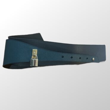 חגורת עור MARINA C תוצרת איטליה בשני צבעים! בשילוב גומי מאחורה ועיטור של מנעול בצבע זהב