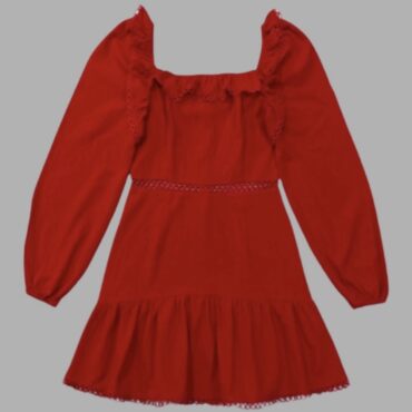 עם טיקט! שמלת מיני 100% כותנה צבע דובדבן 🍒 מידה 38