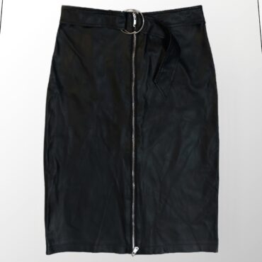 חצאית מידי דמוי עור “עם רוכסן קדמי “Pagaz fashion