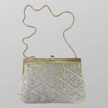 תיק Vintage סאטן מחורז בשילוב פאייטים