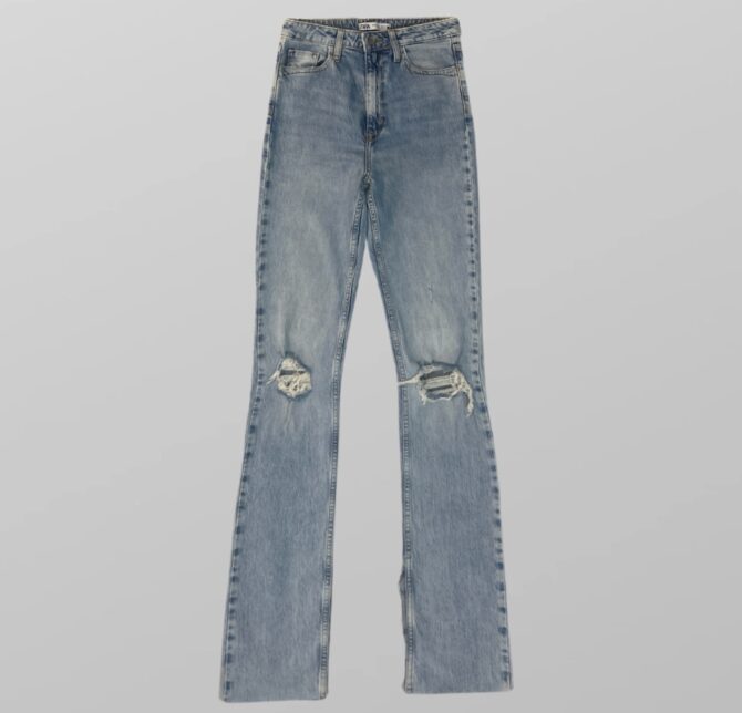 ג׳ינס ZARA קרעים מתרחב בגזרה גבוהה מידה 24