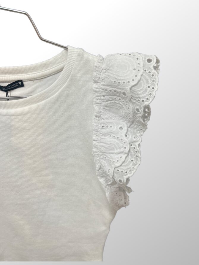 ⁦עם טיקט! חולצת קרופ עם שרוולי קרושה Zara מידה S⁩ – תמונה ⁦2⁩