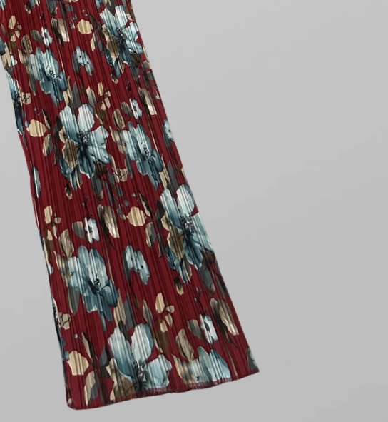 אוברול ארוך פרחוני מתרחב פליסה מידה L – תמונה 3