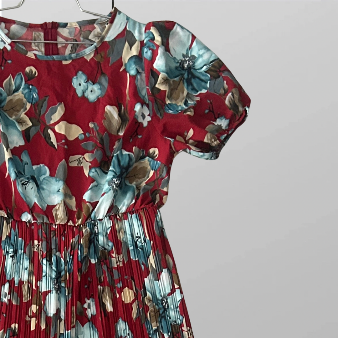 אוברול ארוך פרחוני מתרחב פליסה מידה L – תמונה 2