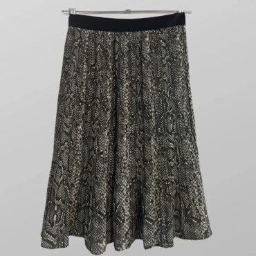 חצאית מידי פליסה מנוחשת עם גומי במותן מידה S