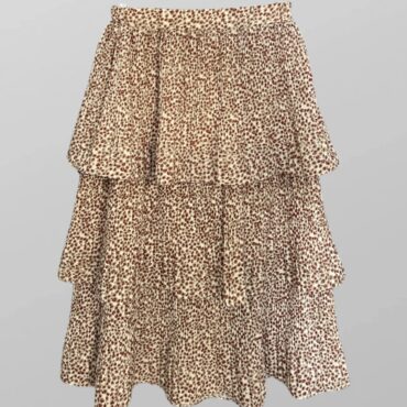 חצאית מידי פרחונית פליסה קומות מידה M