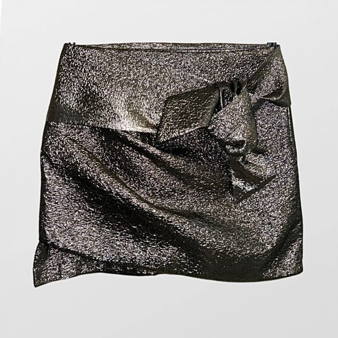 חצאית כסופה בטקסטורה עם קשירה אלגנטית Zara מידה M
