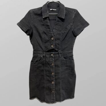 שמלת ג׳ינס קצרה לייקרה! פתח בבטן Zara מידה S