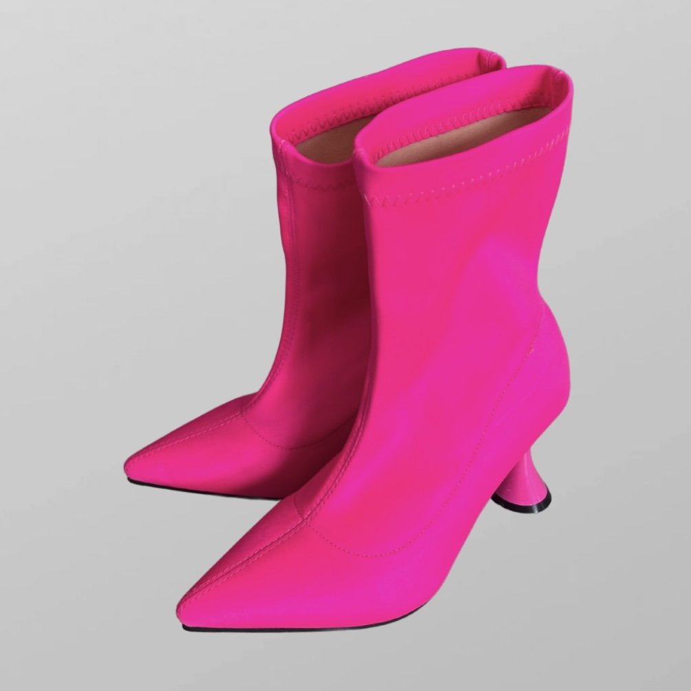 חדש! מגפון ורוד זוהר מרקר אלסט עם עקב נוח ואלגנטי מידה 37