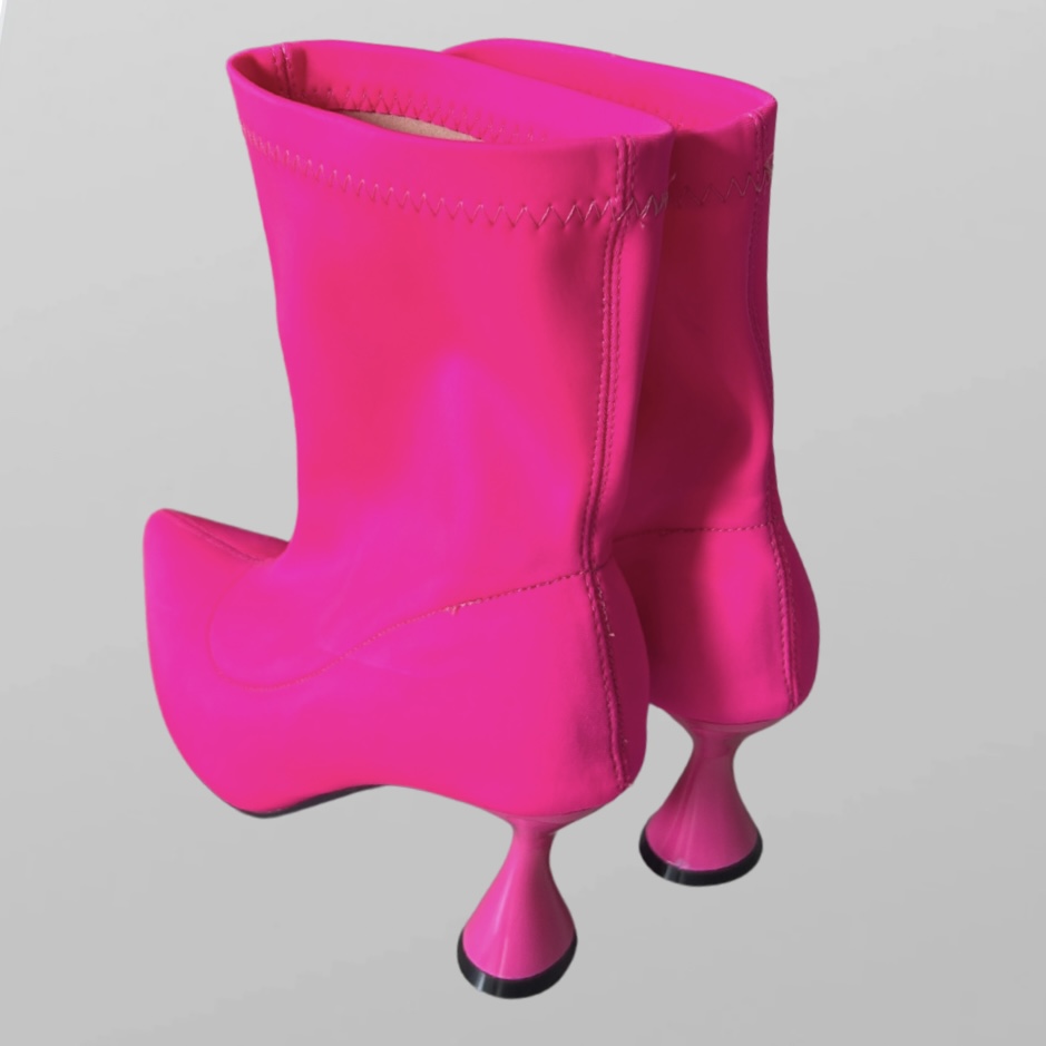 חדש! מגפון ורוד זוהר מרקר אלסט עם עקב נוח ואלגנטי מידה 37 – תמונה 3