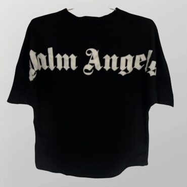 טישרט שחורה עם כיתוב אחורי Palm Angels מידה S גזרה משוחררת