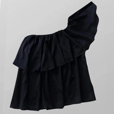 חולצה כתף אחת אוברסייז נשפכת ואלגנטית מידה L