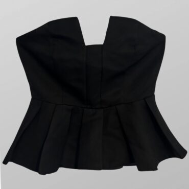 מחוך שחור מחויט פפלום קפלים - מידה S