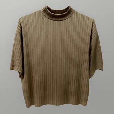 חולצת ריב חומה ומשוחררת בגזרת אוברסייז מידה M